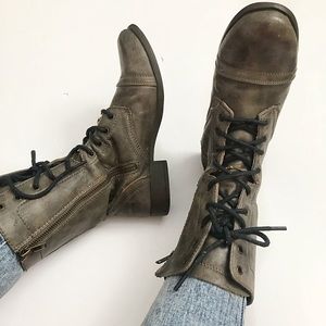 Charlotte Russe Lace Up Combat Boots Brown Sz 7